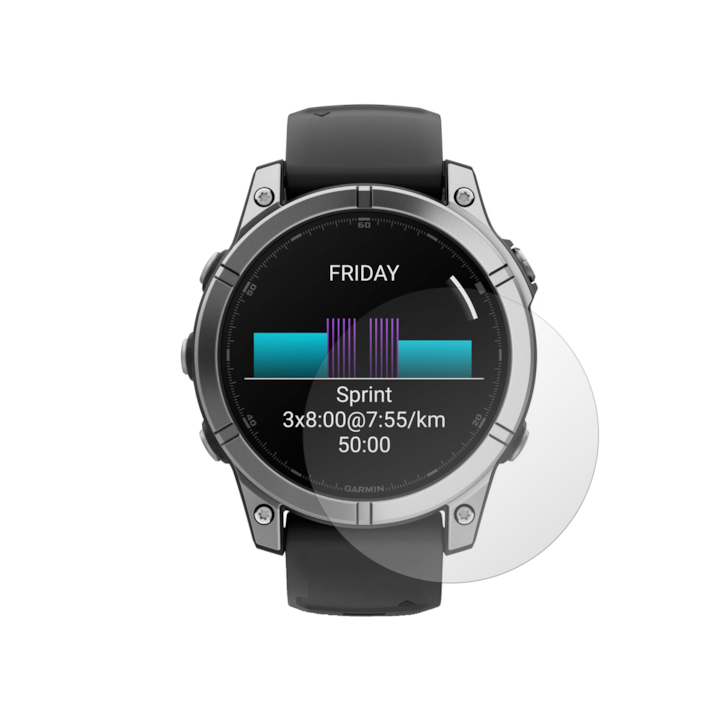 Комплект 4X iSkinz протектор за екран за Garmin Fenix E - 47 mm, Invisible Skinz HD, ултра-прозрачен силикон с пълно покритие, лепило и гъвкав