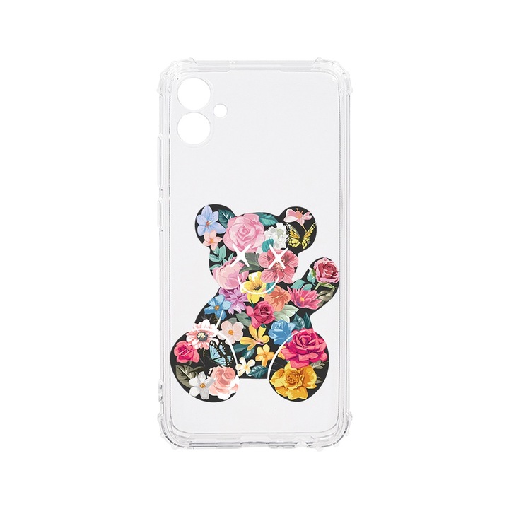 Силиконов калъф BestCase за Samsung Galaxy F04 / Galaxy M04 / Galaxy A04e, Teddy Bear Color Flower, Air-Cushion Technology, 1.5MM, Anti Shock, AS 1550