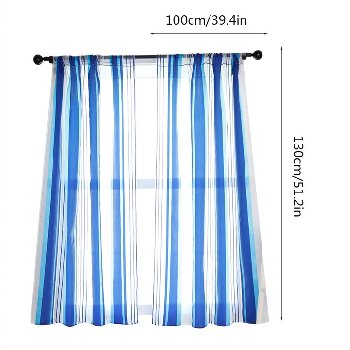 Modern stílusú poliészter tüll függöny nappali hálószoba dekorációhoz (kék)