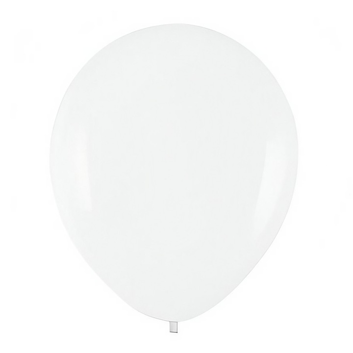 Set 10 Baloane din Latex, Flippy, Model Party, 13 cm, Albe, 2.2 g