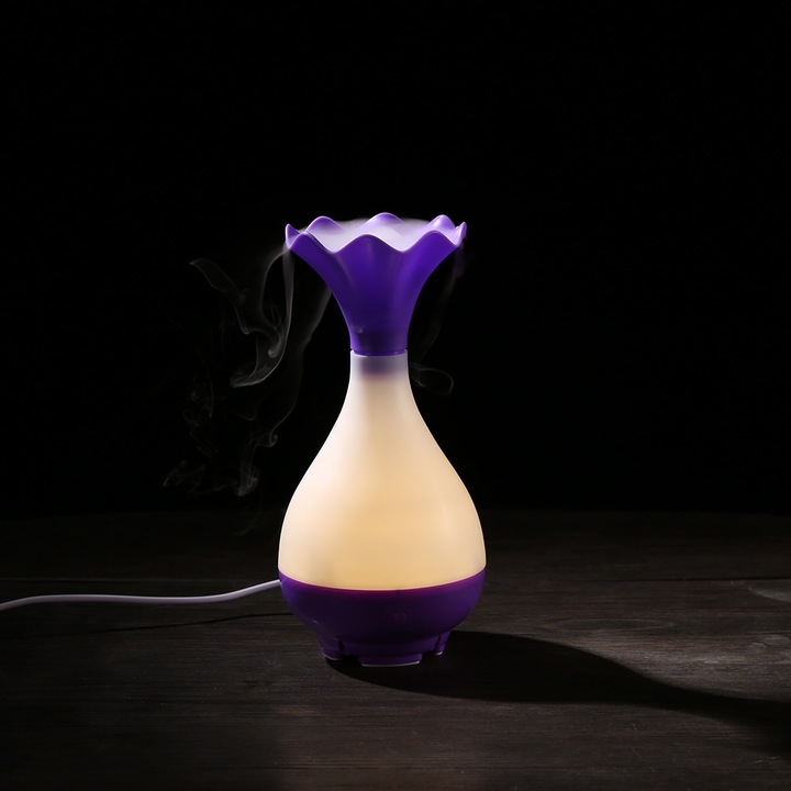 Jormftte ultrahangos aromaterápiás párásító, mini váza design, 95ml kapacitás, többszínű, mérete 9.8x20.3cm