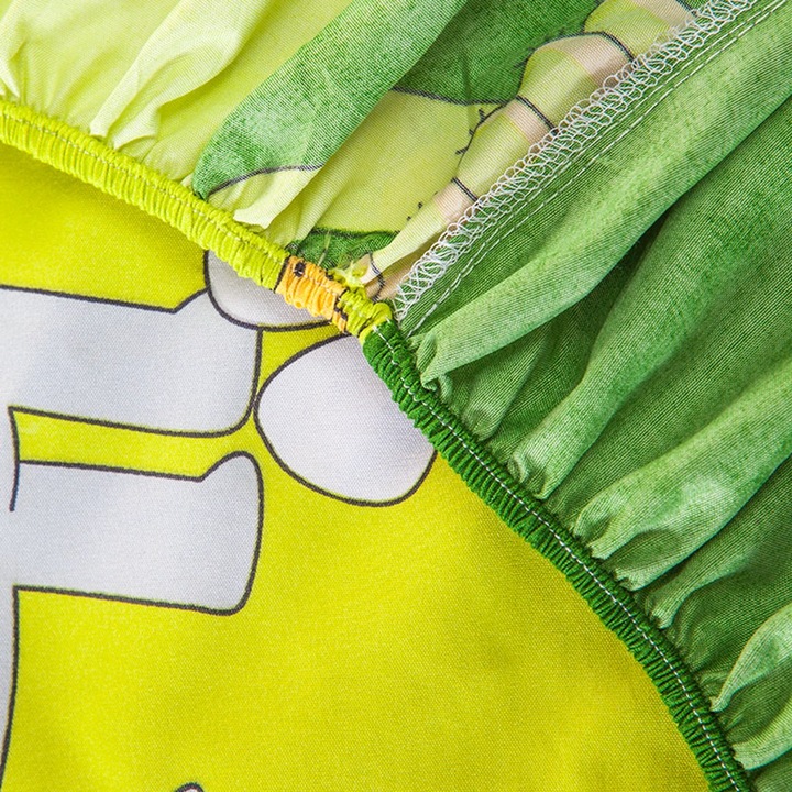 Jormftte gumis lepedő, erdei mintás, 150x200cm, légáteresztő anyag, apró állat mintával