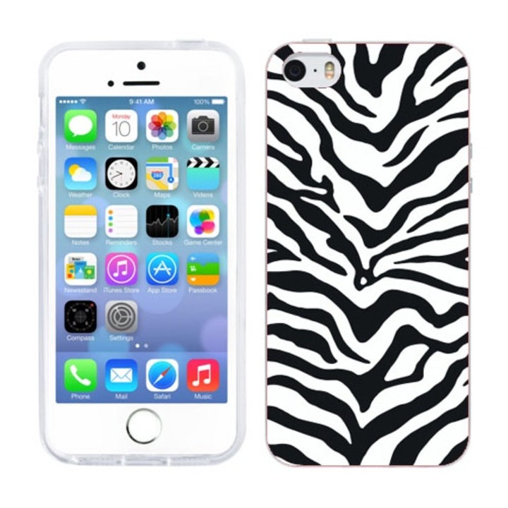 A tok kompatibilis az Apple iPhone 5S készülékkel, kompatibilis az Apple iPhone 5 szilikongél Tpu modellel, állatnyomatos zebra
