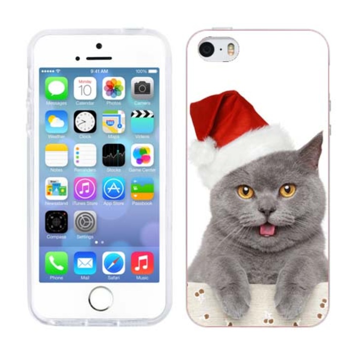 Tok kompatibilis az Apple iPhone 5S készülékkel kompatibilis az Apple iPhone 5 szilikongél Tpu modellel Craciun Christmas Kitty
