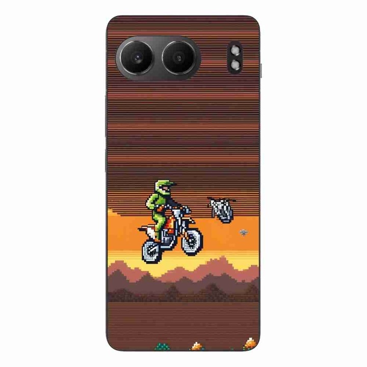 Калъф, съвместим с OnePlus Nord 4 Silicon Gel Tpu Модел Pixel Art Motorcross
