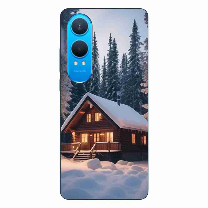 Калъф, съвместим с OnePlus Nord CE4 Lite Silicon Gel Tpu Model Landscape Winter Cottage