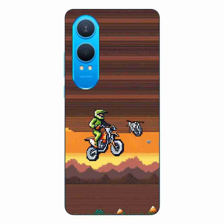 Калъф, съвместим с OnePlus Nord CE4 Lite Silicone Gel Tpu Модел Pixel Art Motorcross