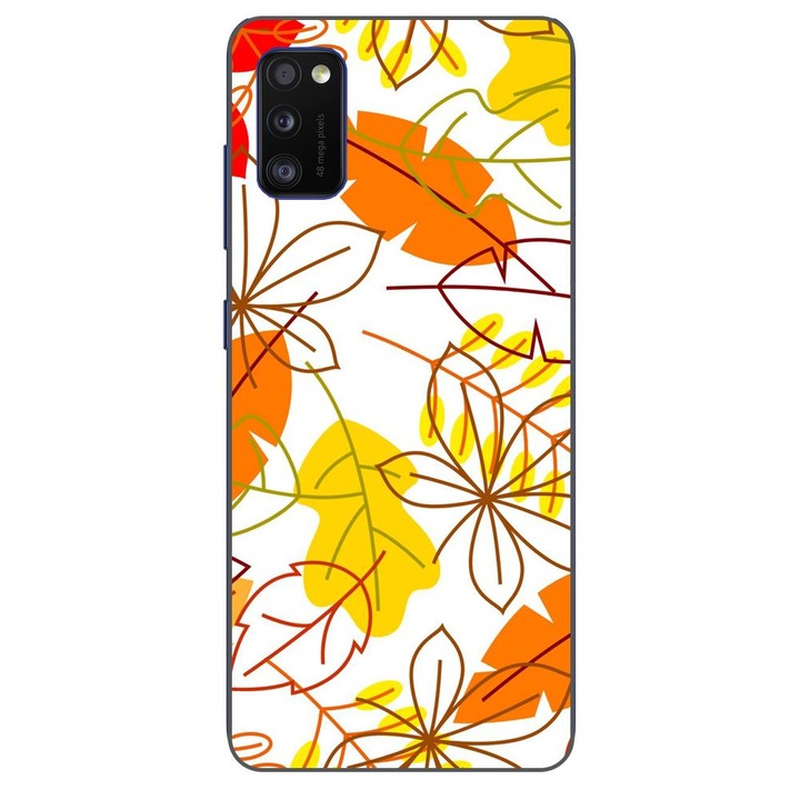 Husa compatibila cu Samsung Galaxy A41 Silicon Gel Tpu Model Autumn Vivid Leaves