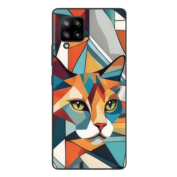 Кейс съвместим с Samsung Galaxy A42 5G Silicon Gel Tpu Модел Cubic Cat Арт