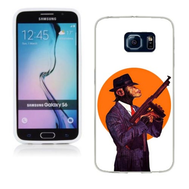 Husa compatibila cu Samsung Galaxy S6 G920 Silicon Gel Tpu Model Mafia Monkey