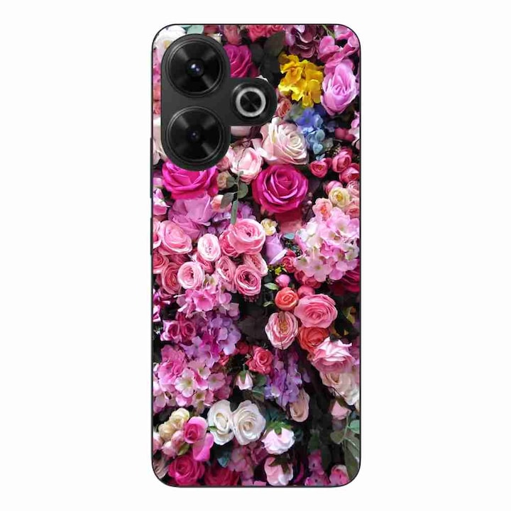 Кейс съвместим с Xiaomi Redmi 13 4G Silicon Gel Tpu Модел Pink Roses