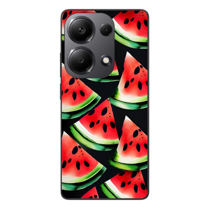 Капак, съвместим с Xiaomi Redmi Note 13 Pro 4G Silicon Gel Tpu Model Watermelon Slices