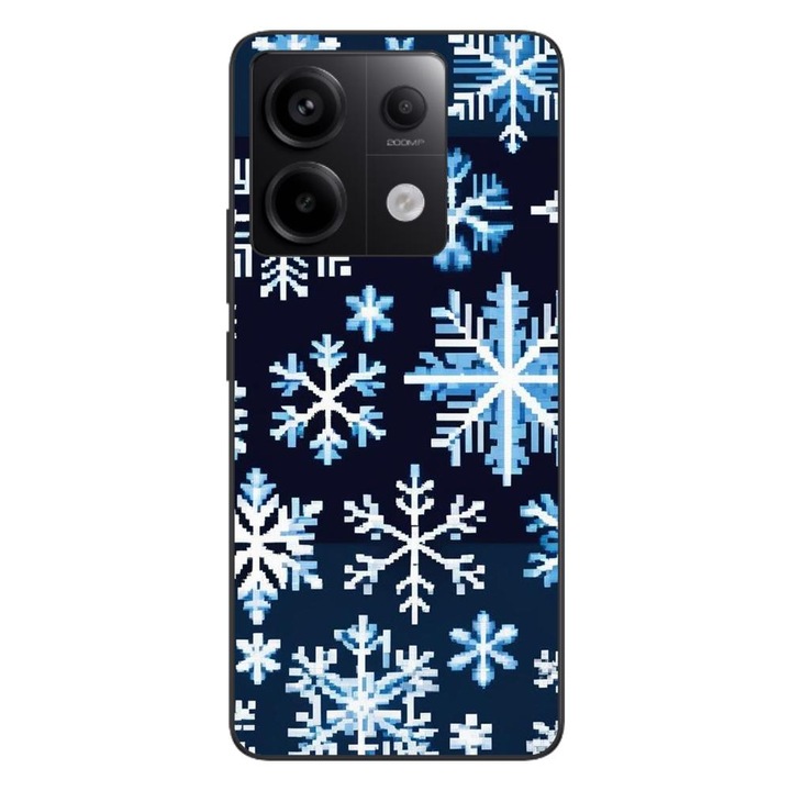 Капак, съвместим с Xiaomi Redmi Note 13 Pro 5G Silicon Gel Tpu Модел Pixel Art Snowflakes