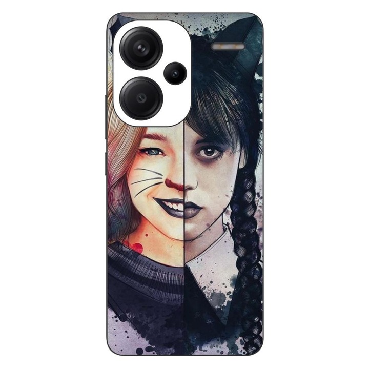 Капак, съвместим с Xiaomi Redmi Note 13 Pro Plus Silicon Gel Tpu Model Wednesday и Enid Sinclair