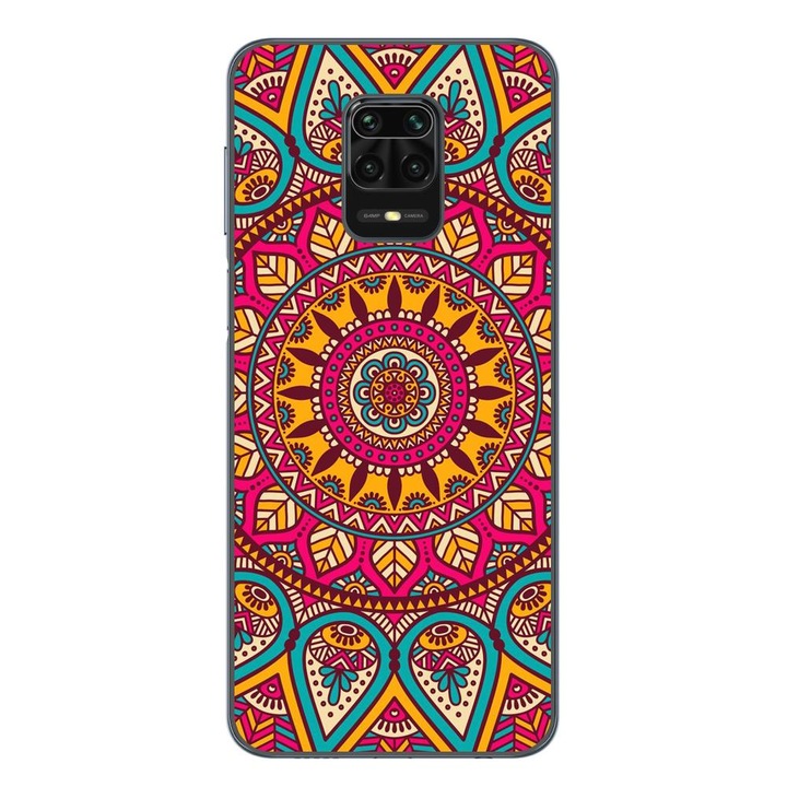 Капак, съвместим с Xiaomi Redmi Note 9 Pro Silicone Gel Tpu Vibrant Mandala Model