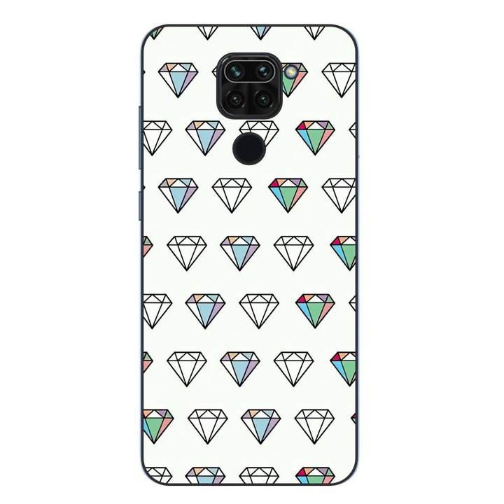 Калъф, съвместим с Xiaomi Redmi Note 9 Silicon Gel Tpu Модел Diamonds Pattern Transparent
