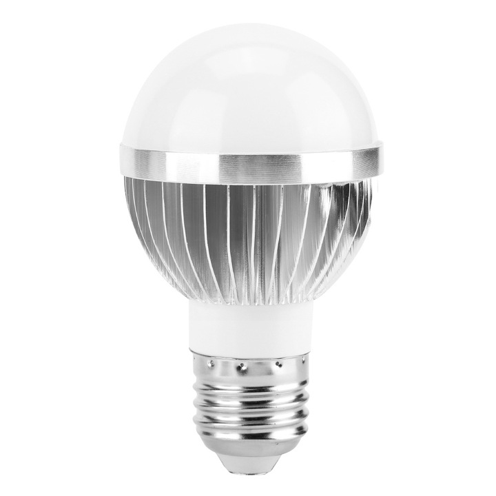 Jormftte 6W RGB+CW intelligens Wi-Fi izzó, okostelefonnal vezérelhető, ezüst színű, méretei 5.9x5.9x10cm