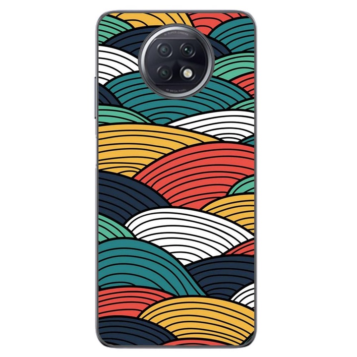 Капак, съвместим с Xiaomi Redmi Note 9T Silicon Gel Tpu Модел Abstract Striped Peaks