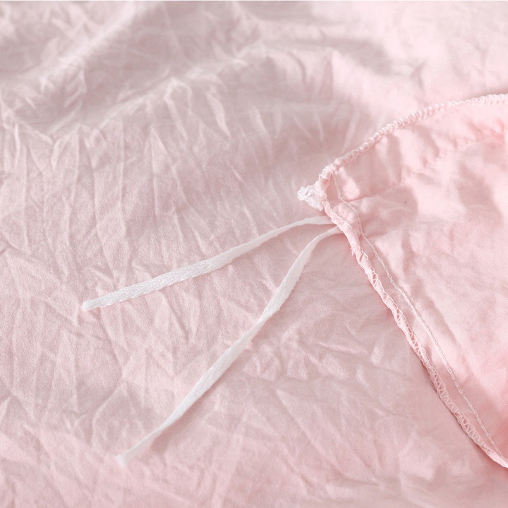 Ágyneműgarnitúra, 3 darabos/szett, mikroszálas, világos rózsaszín, egyszínű, paplanhuzat, párnahuzatok (Queen)