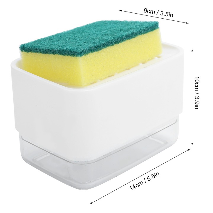 Jormftte mosogatószer-adagoló, átlátszó, 250 ml, 14x9x10cm