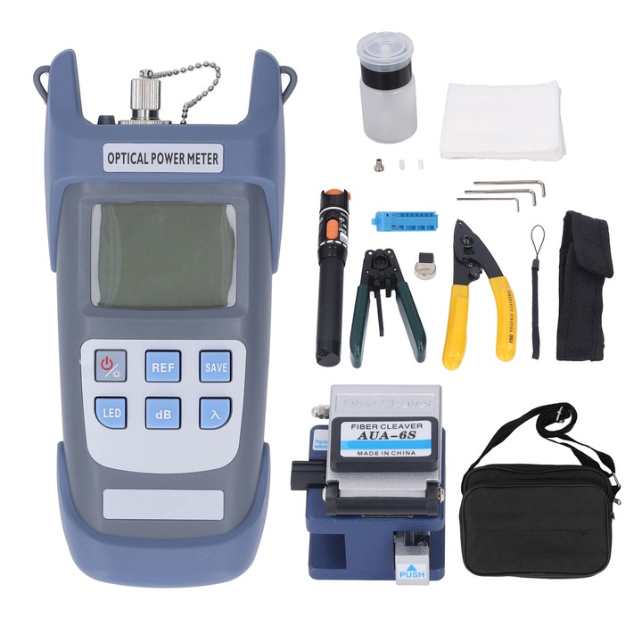 Комплект за студена връзка за влакна, Enforose, оптичен измервател на мощност, машина за рязане на влакна, 850-1700nm, пълни аксесоари