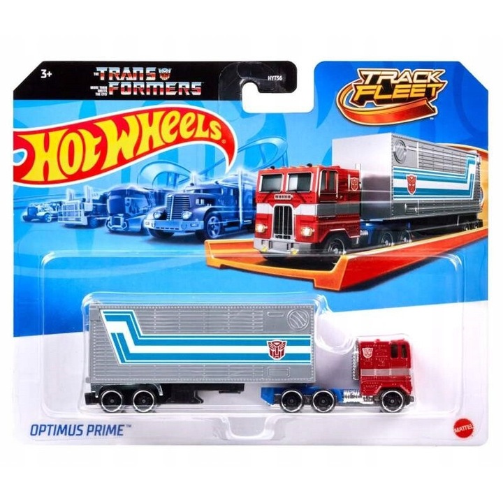 Masinuta metalica Hot Wheels, Optimus Prime, Colectia Transformers, Editia Track Fleet 2024 HXH02, 1:64. multicolor