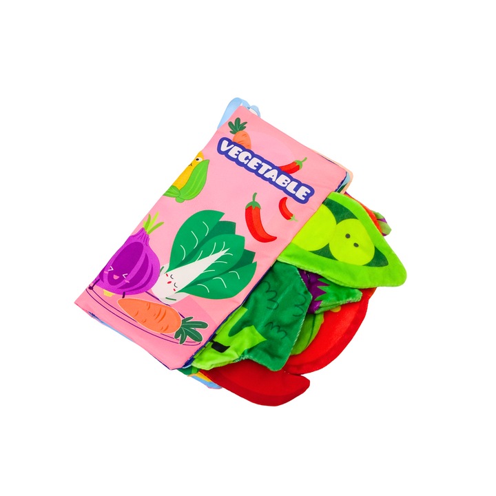 Carte interactiva pentru bebelusi, LEAN TOYS, 6luni+, 21x13x4cm, multicolor