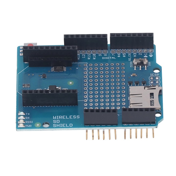 Placa de expansiune prototip Enforose, 8x12 gauri, 54x69mm, cu slot pentru card de stocare