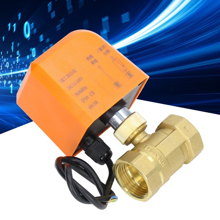 Elektromos golyóscsap, Jormftte, DN25, 2 utas, sárgaréz anyag, IP54 védelem