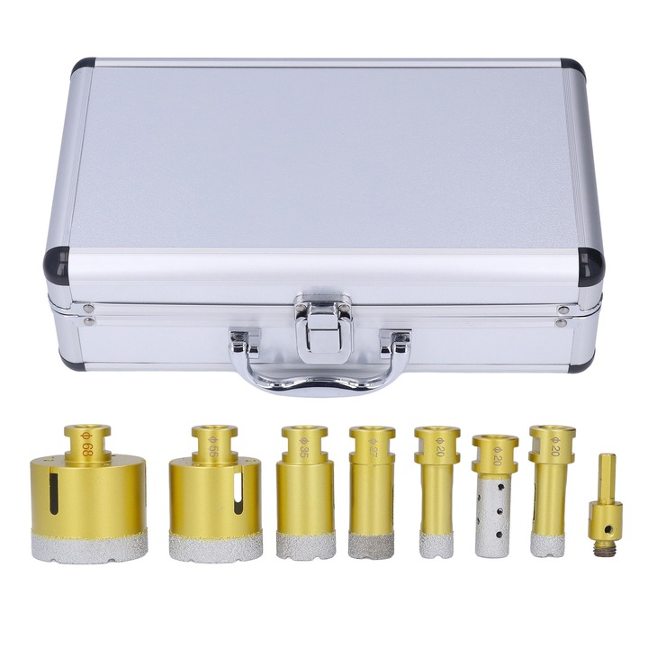 Jormftte gyémánt fúrókészlet 6 részes, 20-68 mm, M14, arany