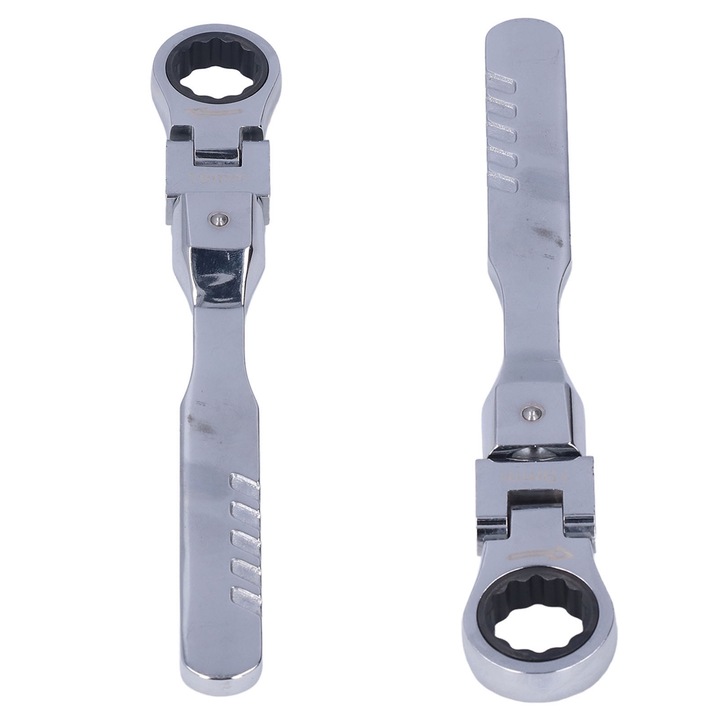 Комплект ключове с тресчотка, Jormftte, 8 части, гъвкава глава, 15 см, легирана стомана, сребро