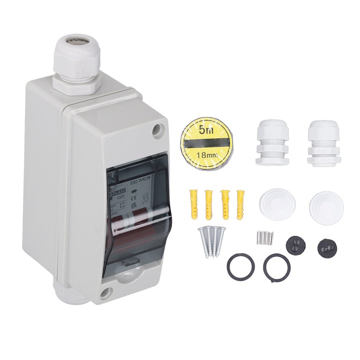 Intrerupator miniatural 2P IP65, intrerupator de deconectare impermeabil pentru sistem solar PV DC 1000V 20A