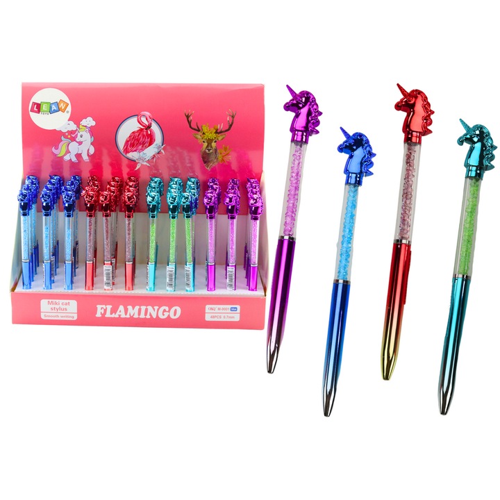 Pix cu unicorn, diamante, set 48 bucati, multicolor, 16cm