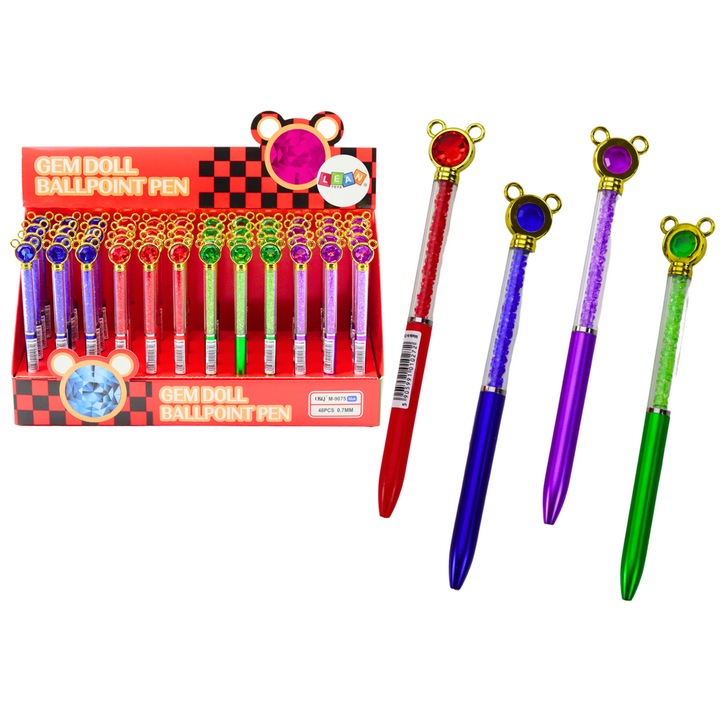 Pixuri cu diamante, LEAN TOYS, set 48 bucati, multicolor, 0.7mm, 16cm