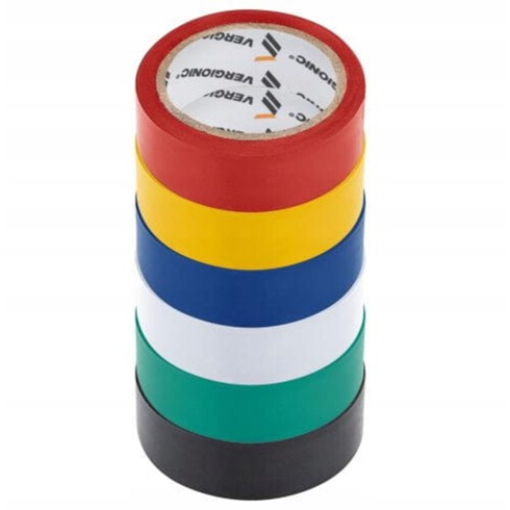 Set 6 Benzi izolatoare PVC, Vergionic, 17mm, multicolor, 6m
