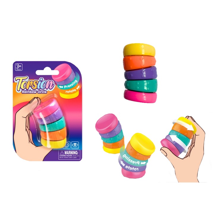 Lean Toys Interaktív gyerekjáték, Forgó hüvelyek, 6x3x3cm, tarka