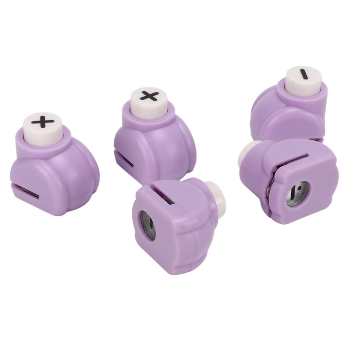 Jormftte lyukasztó készlet 5 darab, matematikai szimbólumok, műanyag és cinkötvözet, 3.3x3.2x2.6cm