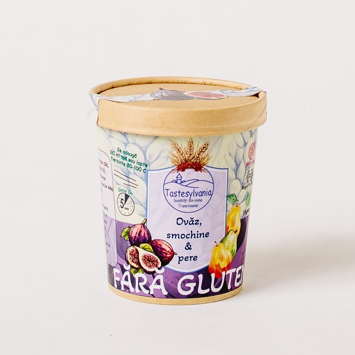 Terci de ovaz FARA GLUTEN cu smochine si pere 70g