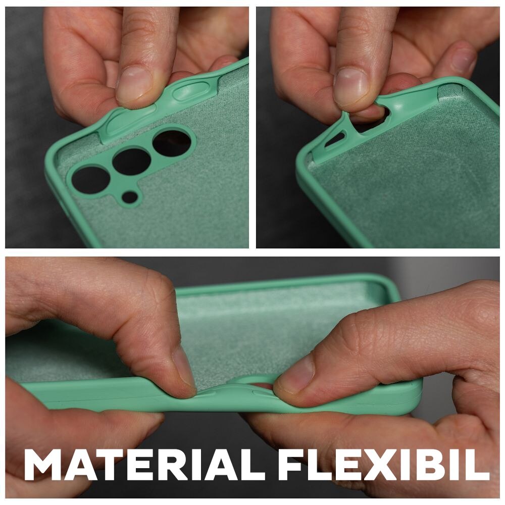 Husa pentru Samsung Galaxy S24 FE Daden® din Silicon, Ultra Slim, Calitate Premium, Interior din Microfibra, Protectie Sporita, Antisoc, Verde menta