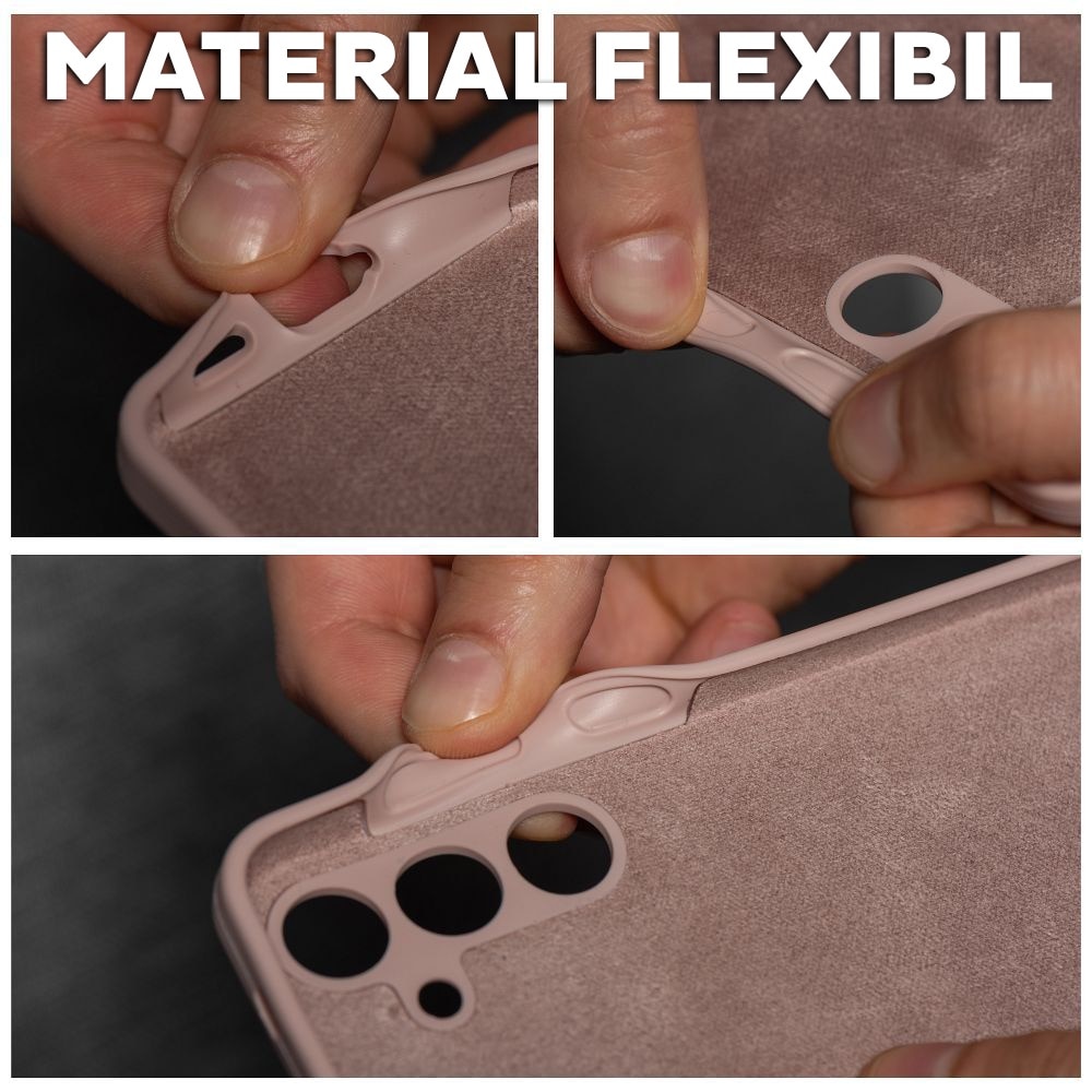 Husa pentru Samsung Galaxy S24 FE Daden® din Silicon, Ultra Slim, Calitate Premium, Interior din Microfibra, Protectie Sporita, Antisoc, Roz nisipiu