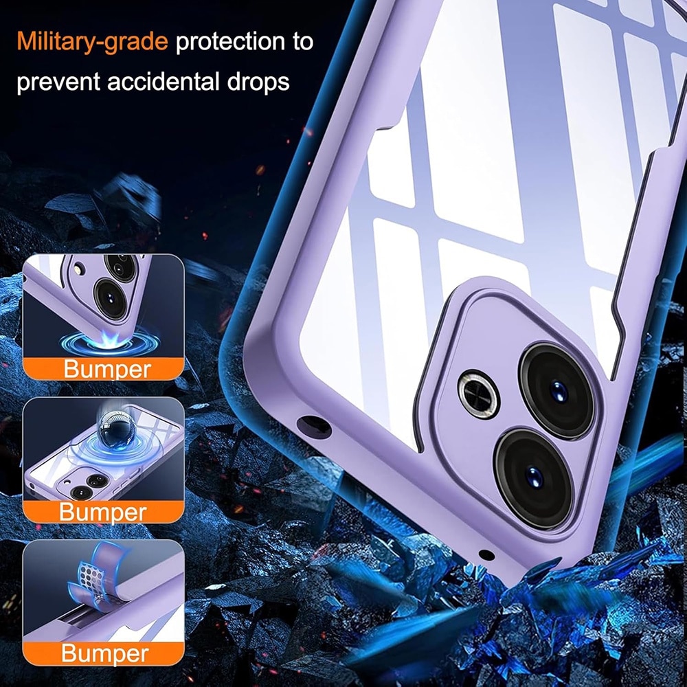 Pachet 360: Husa cu folie integrata pentru Xiaomi Redmi Note 14 Pro 5G Note 14 Pro+ Plus Cover360 fata / spate - Mov