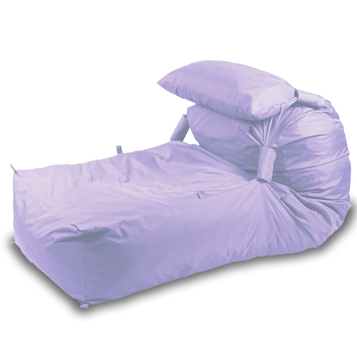 Yoga XL fotel és Pufrelax párna, vízálló anyagból, Lila