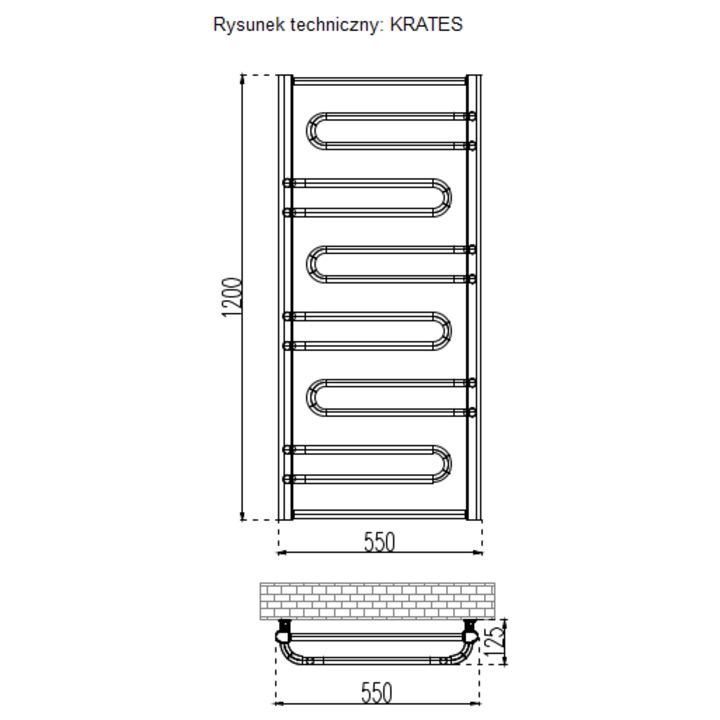 Radiator decorativ Krates H1200 L540 auriu