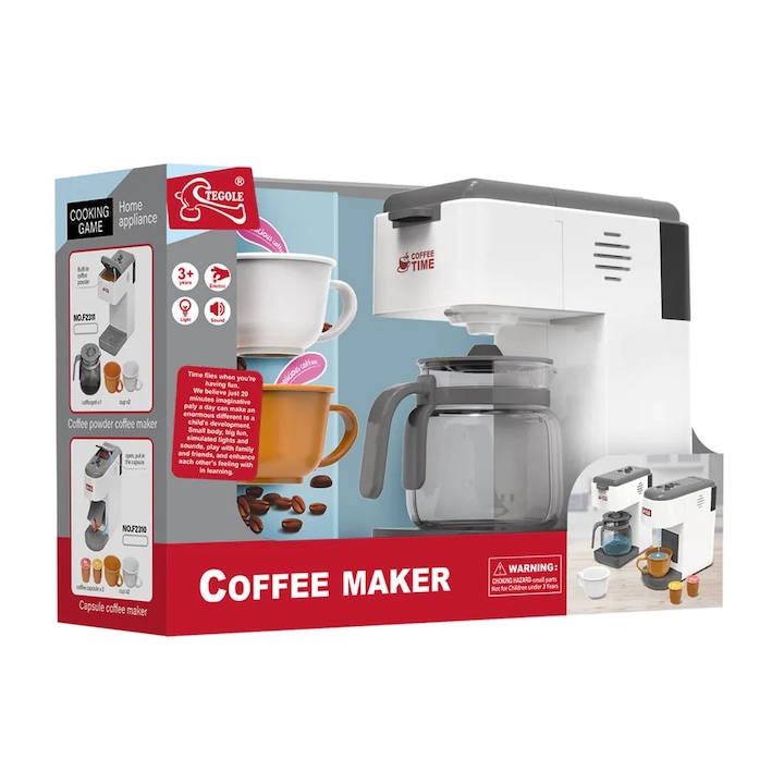 Jucarie aparat de cafea Edea, Cu ulcior, 18x19x20 cm, 3+