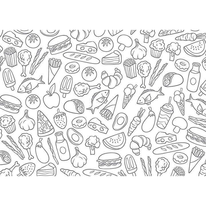 Naproane din hartie alba, 500buc/set, 42x30cm, model Mancare