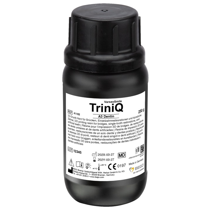 Смола 3D VarseoSmile TriniQ, BEGO, A3, 250гр