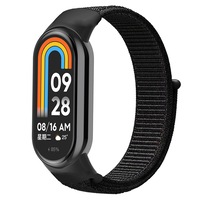 Curea Bratara Fitness compatibil Xiaomi Mi Band 8 / Mi band 9 / Mi Band 10, PHN Mag, din material textil cu arici rezistenta la apa, Negru