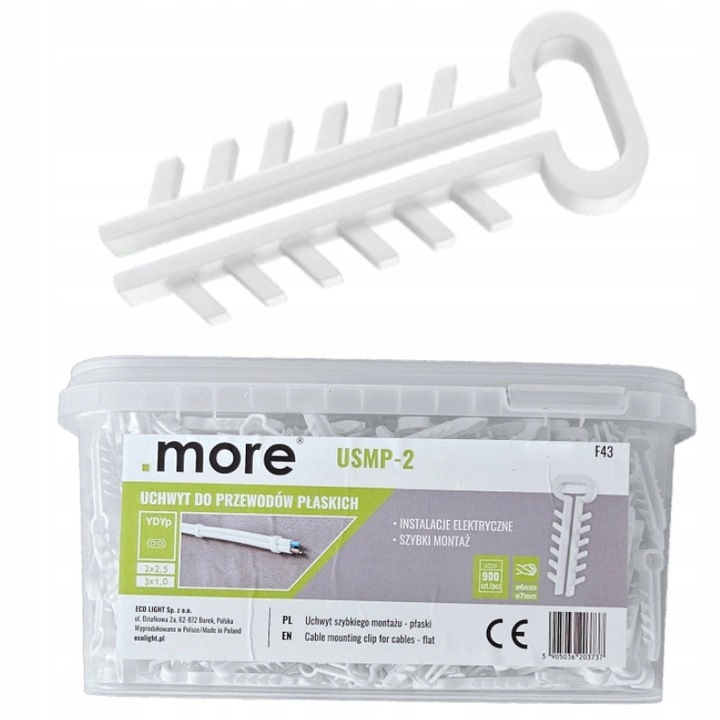 Set 900 cleme USMP-2 pentru montaj rapid cabluri plate YDYp 2x2, 5 si 3x1, 0