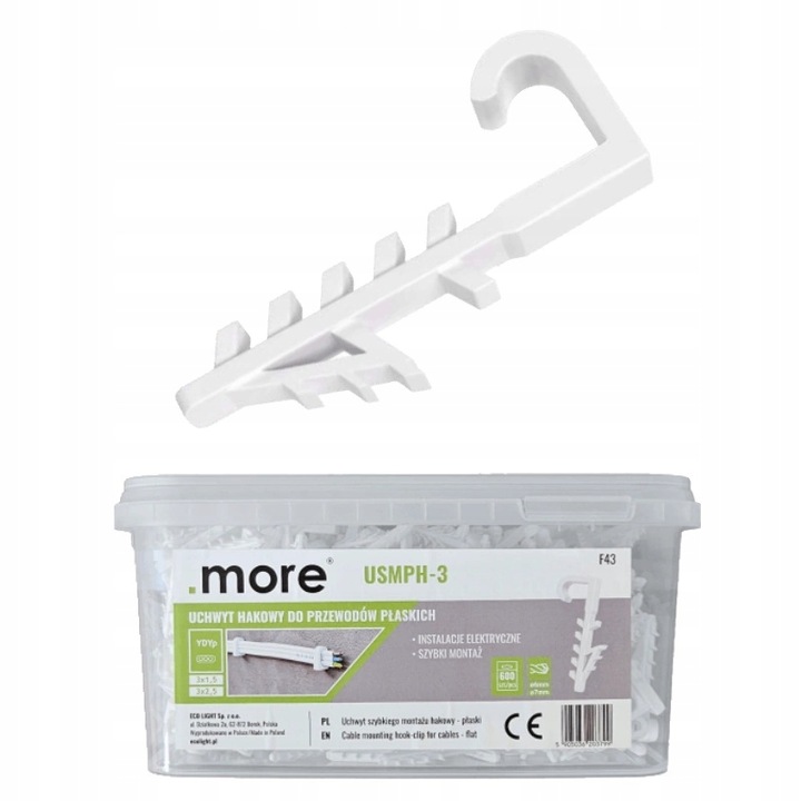 Set 600 cleme carlig USMPH-3 pentru cabluri plate YDYp 3x1, 5 si 3x2, 5