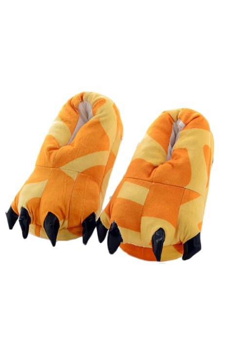 Papuci de casa dama, WildFashion, 218387, Poliester, Portocaliu/Galben, 34 EU
